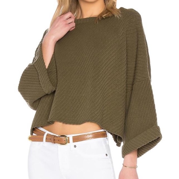 Free People Olive Green Ribbed I Cant 